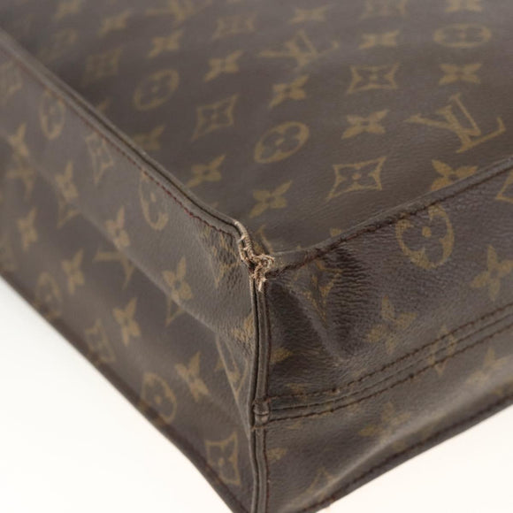 LOUIS VUITTON Monogram Sac Plat Hand Bag M51140 LV Auth gh1978