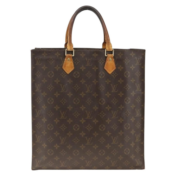 LOUIS VUITTON Monogram Sac Plat Hand Bag M51140 LV Auth gh1978