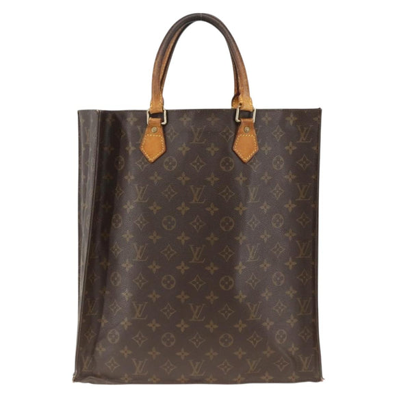 LOUIS VUITTON Monogram Sac Plat Hand Bag M51140 LV Auth gh1978