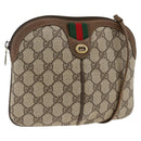 GUCCI GG Supreme Web Sherry Line Bag PVC Beige Gold 904 02 047 Auth gh1981-1