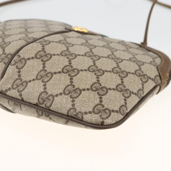 GUCCI GG Supreme Web Sherry Line Bag PVC Beige Gold 904 02 047 Auth gh1981
