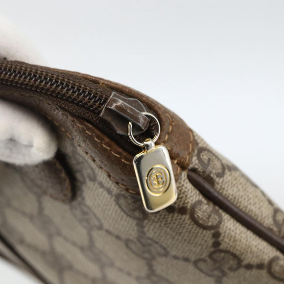 GUCCI GG Supreme Web Sherry Line Bag PVC Beige Gold 904 02 047 Auth gh1981