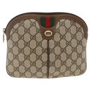 GUCCI GG Supreme Web Sherry Line Bag PVC Beige Gold 904 02 047 Auth gh1981-2