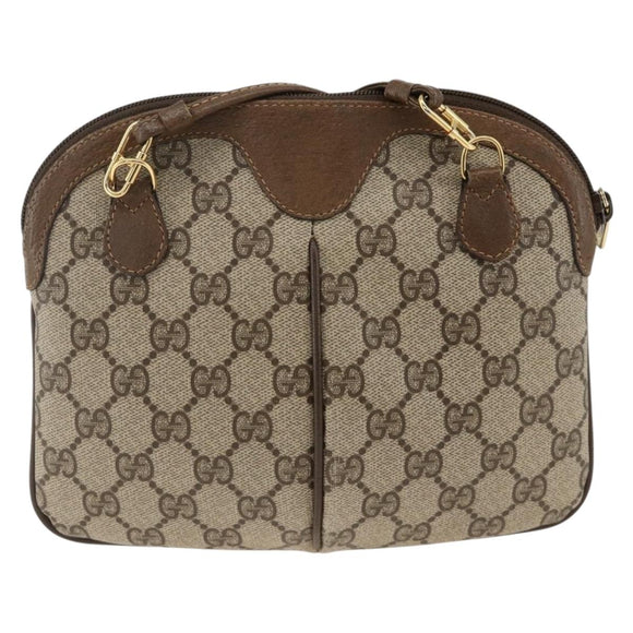 GUCCI GG Supreme Web Sherry Line Bag PVC Beige Gold 904 02 047 Auth gh1981
