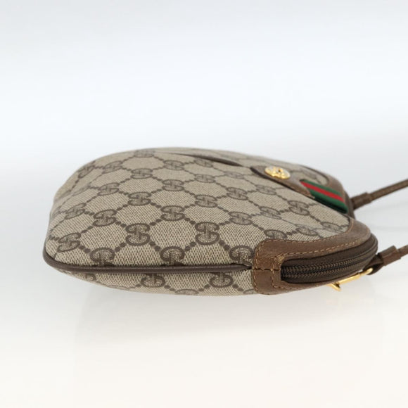 GUCCI GG Supreme Web Sherry Line Bag PVC Beige Gold 904 02 047 Auth gh1981
