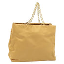 PRADA Chain Hand Bag Satin Gold Auth gh1982-1