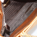PRADA Chain Hand Bag Satin Gold Auth gh1982-10