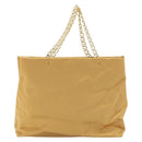 PRADA Chain Hand Bag Satin Gold Auth gh1982-2