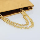 PRADA Chain Hand Bag Satin Gold Auth gh1982-7