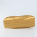 PRADA Chain Hand Bag Satin Gold Auth gh1982-5