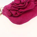 SAINT LAURENT Accessory Pouch Suede Pink Gold Auth gh1983-11