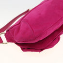 SAINT LAURENT Accessory Pouch Suede Pink Gold Auth gh1983-13