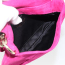 SAINT LAURENT Accessory Pouch Suede Pink Gold Auth gh1983-16