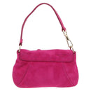 SAINT LAURENT Accessory Pouch Suede Pink Gold Auth gh1983-3
