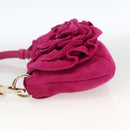 SAINT LAURENT Accessory Pouch Suede Pink Gold Auth gh1983-4