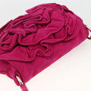 SAINT LAURENT Accessory Pouch Suede Pink Gold Auth gh1983-6