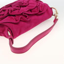 SAINT LAURENT Accessory Pouch Suede Pink Gold Auth gh1983-7