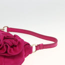 SAINT LAURENT Accessory Pouch Suede Pink Gold Auth gh1983-8