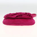 SAINT LAURENT Accessory Pouch Suede Pink Gold Auth gh1983-9