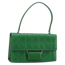 Salvatore Ferragamo Gancini Shoulder Bag Leather Green Silver Auth gh1988A-1
