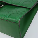 Salvatore Ferragamo Gancini Shoulder Bag Leather Green Silver Auth gh1988A-10