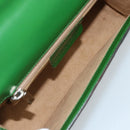 Salvatore Ferragamo Gancini Shoulder Bag Leather Green Silver Auth gh1988A-17