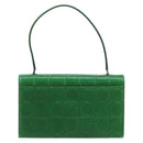 Salvatore Ferragamo Gancini Shoulder Bag Leather Green Silver Auth gh1988A-3
