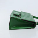 Salvatore Ferragamo Gancini Shoulder Bag Leather Green Silver Auth gh1988A-4
