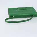 Salvatore Ferragamo Gancini Shoulder Bag Leather Green Silver Auth gh1988A-7