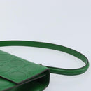 Salvatore Ferragamo Gancini Shoulder Bag Leather Green Silver Auth gh1988A-8