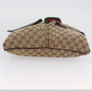 GUCCI GG Canvas Web Sherry Line Shoulder Bag Beige Silver 169937 Auth gh1991-7