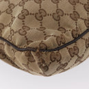 GUCCI GG Canvas Web Sherry Line Shoulder Bag Beige Silver 169937 Auth gh1991-16