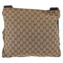 GUCCI GG Canvas Web Sherry Line Shoulder Bag Beige Silver 169937 Auth gh1991-2