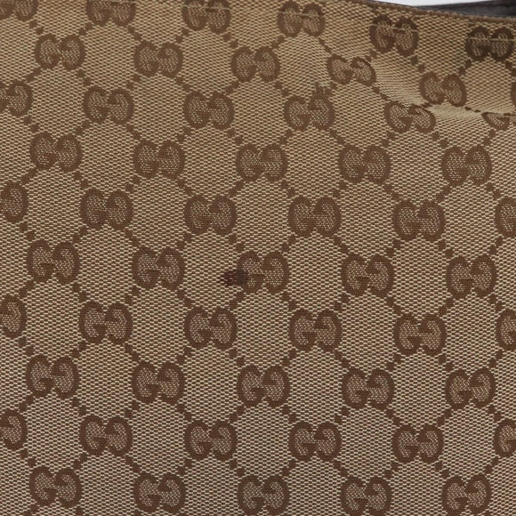 GUCCI GG Canvas Web Sherry Line Shoulder Bag Beige Silver 169937 Auth gh1991