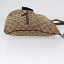 GUCCI GG Canvas Web Sherry Line Shoulder Bag Beige Silver 169937 Auth gh1991-4