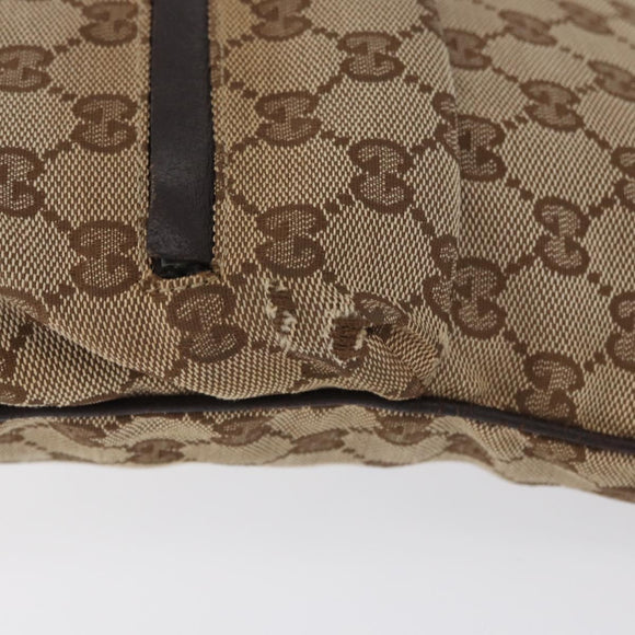 GUCCI GG Canvas Web Sherry Line Shoulder Bag Beige Silver 169937 Auth gh1991