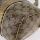 GUCCI GG Crystal Boston Bag Coated Canvas Beige Gold Auth gh1992-11