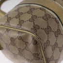GUCCI GG Crystal Boston Bag Coated Canvas Beige Gold Auth gh1992-12