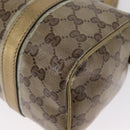 GUCCI GG Crystal Boston Bag Coated Canvas Beige Gold Auth gh1992-13