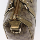 GUCCI GG Crystal Boston Bag Coated Canvas Beige Gold Auth gh1992-14
