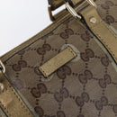 GUCCI GG Crystal Boston Bag Coated Canvas Beige Gold Auth gh1992-15