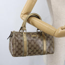 GUCCI GG Crystal Boston Bag Coated Canvas Beige Gold Auth gh1992-22