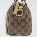 GUCCI GG Crystal Boston Bag Coated Canvas Beige Gold Auth gh1992-5
