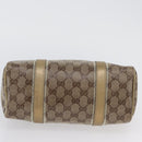 GUCCI GG Crystal Boston Bag Coated Canvas Beige Gold Auth gh1992-9
