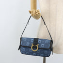 Salvatore Ferragamo Gancini Shoulder Bag Canvas Beige Gold Auth gh1995A-22