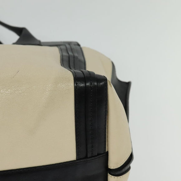 Chloe Alison Tote Bag Leather Beige Black Auth gh200