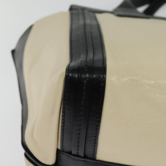 Chloe Alison Tote Bag Leather Beige Black Auth gh200