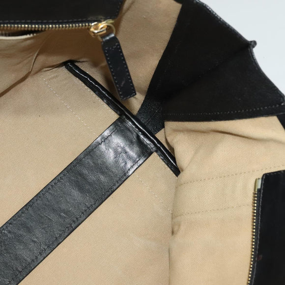 Chloe Alison Tote Bag Leather Beige Black Auth gh200