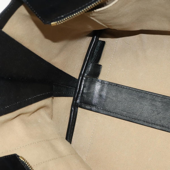 Chloe Alison Tote Bag Leather Beige Black Auth gh200