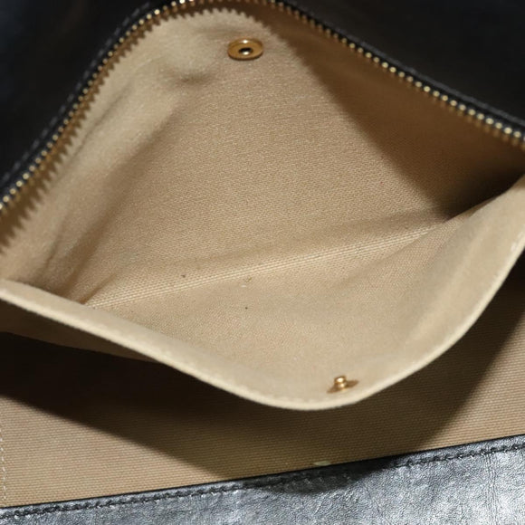 Chloe Alison Tote Bag Leather Beige Black Auth gh200